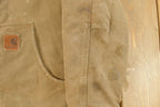 Vintage 1990s Carhartt Distressed Sherpa Lined Canvas Jacket Men's Medium
