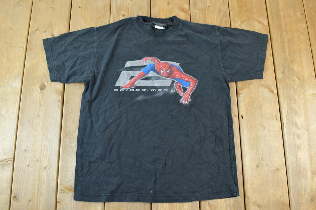 Vintage 2004 Spiderman 2 Souvenir Single Stitch Graphic Print T-Shirt /