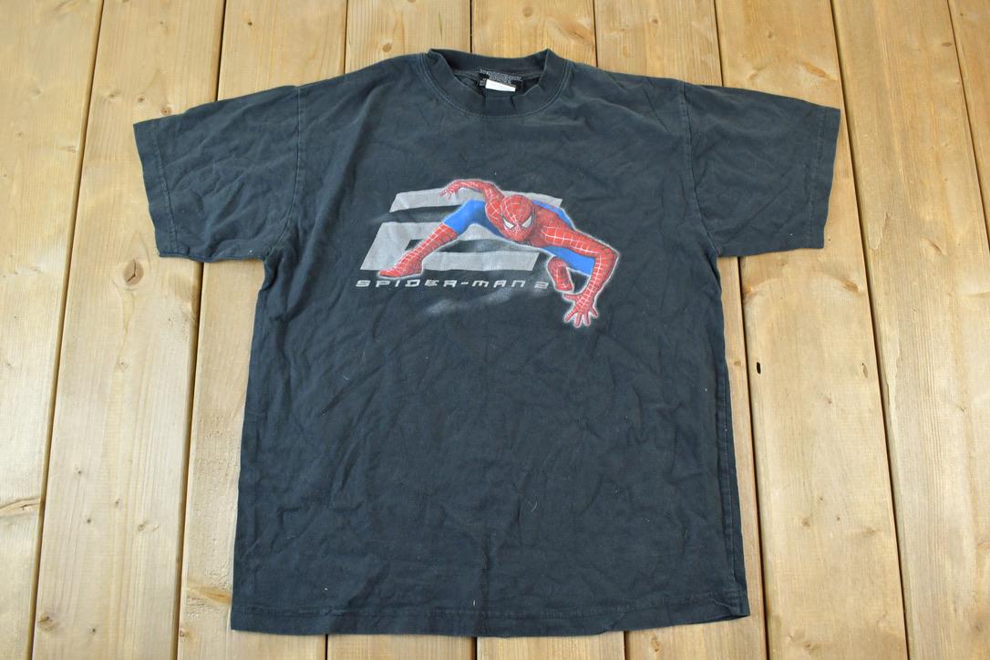 Vintage 2004 Spiderman 2 Souvenir Single Stitch Graphic Print T-Shirt /