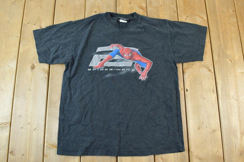 Vintage 2004 Spiderman 2 Souvenir Single Stitch Graphic Print T-Shirt / Vintage Streetwear / Vacation Tee