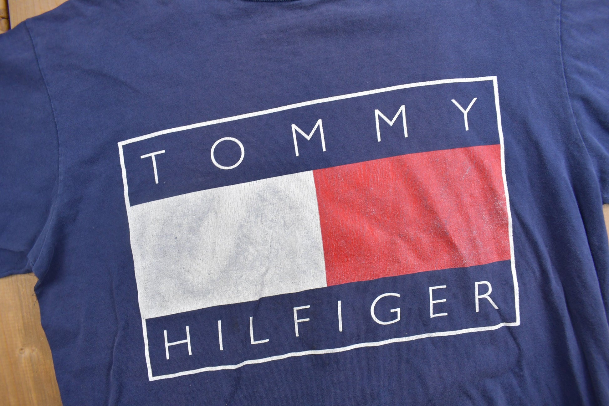 Vintage 1990s Tommy Hilfiger Big Flag Graphic T Shirt