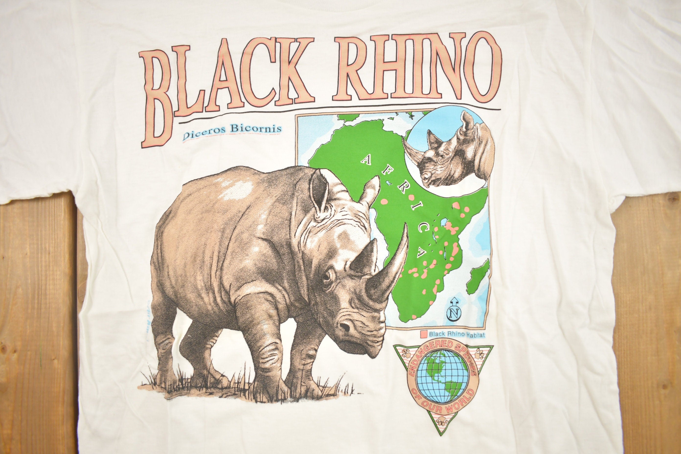 Vintage 1990s Black Rhino Graphic T-Shirt