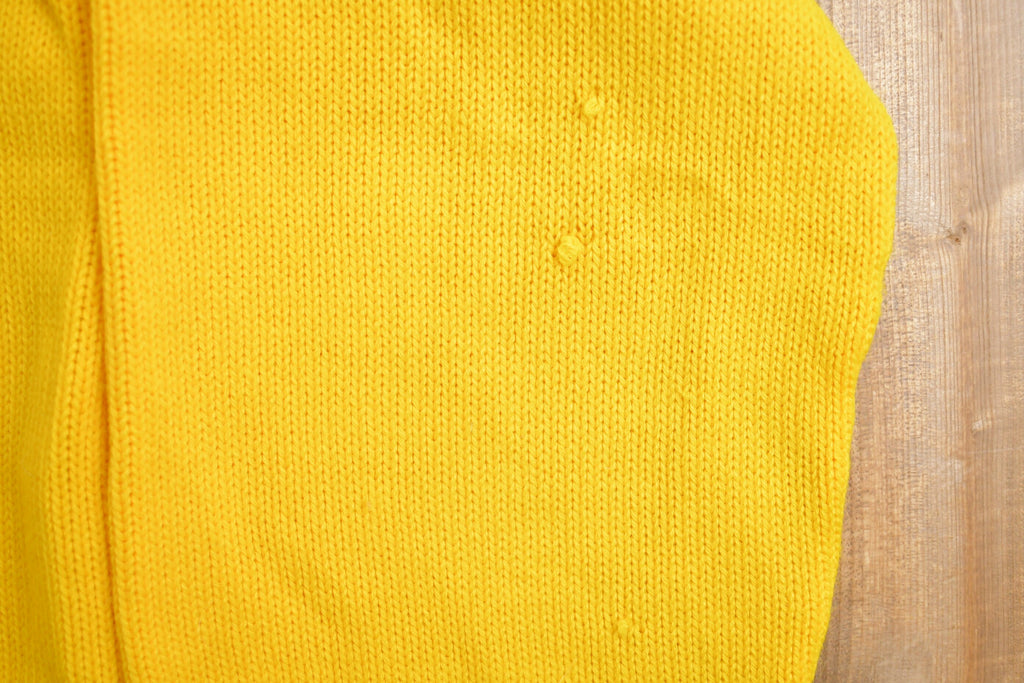 Vintage 1990s Yellow Knitted Cardigan Sweater