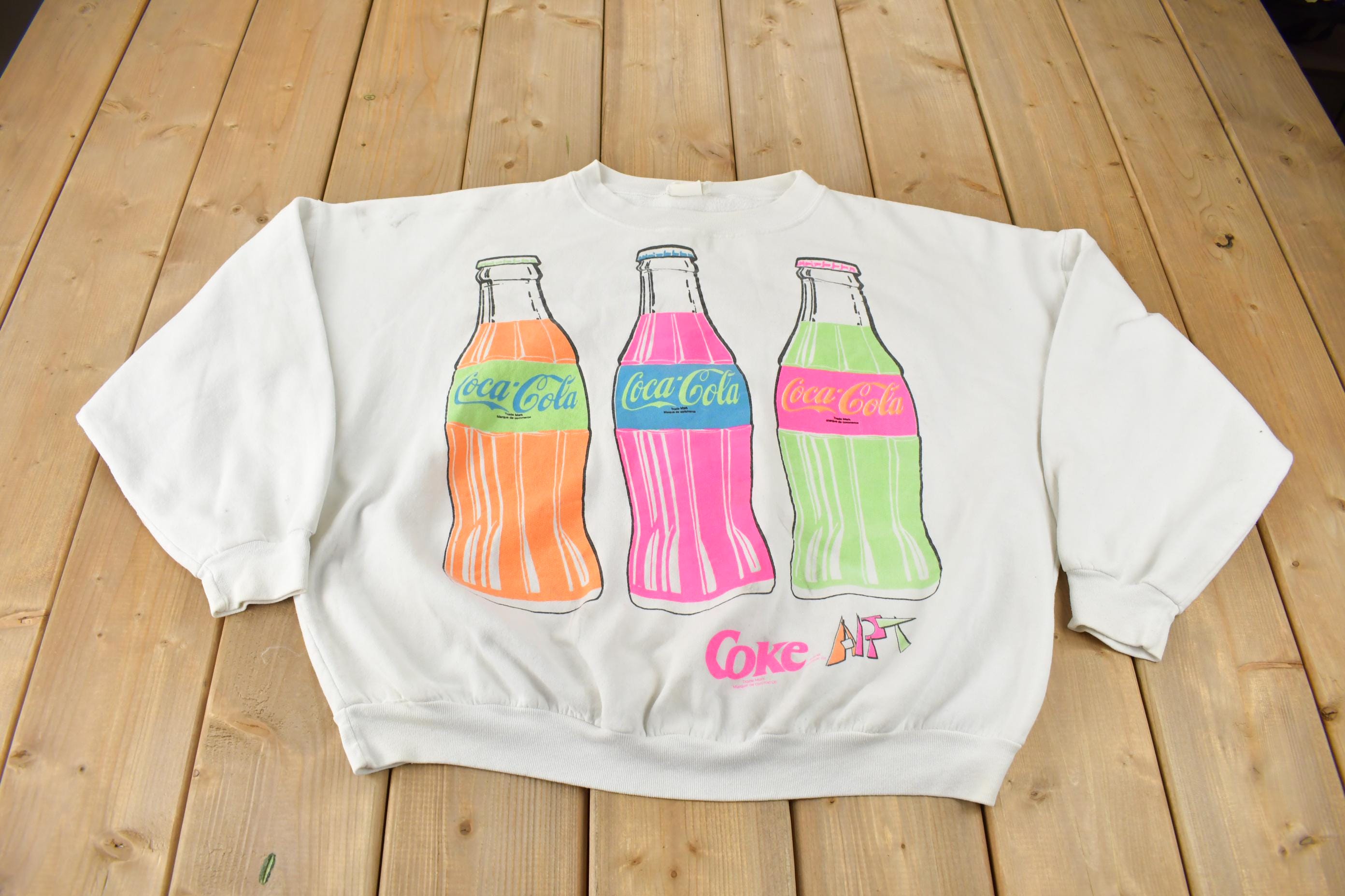 Vintage 1980s Coca Cola Art Graphic Crewneck Sweatshirt