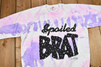 Vintage 1990 Spoiled BRAT Graphic Tie Dye Raglan Sweatshirt