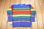 Vintage 1990s The Limited Rainbow Cable Knit Mockneck Sweater