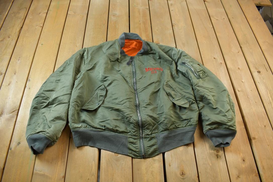 Vintage 1990s Alpha Industries Reversible Military Flyers Jacket