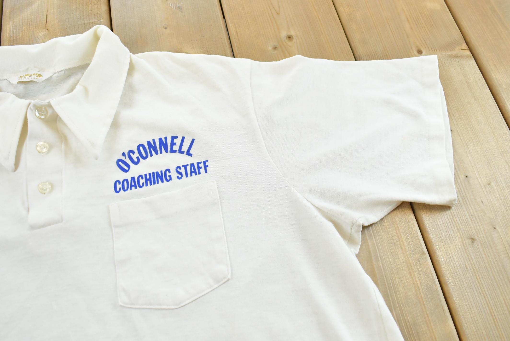 Vintage 1990s O'Connell Coaching Staff Collared Polo Shirt Men's L / 90s Streetwear / Made in USA / Essentials