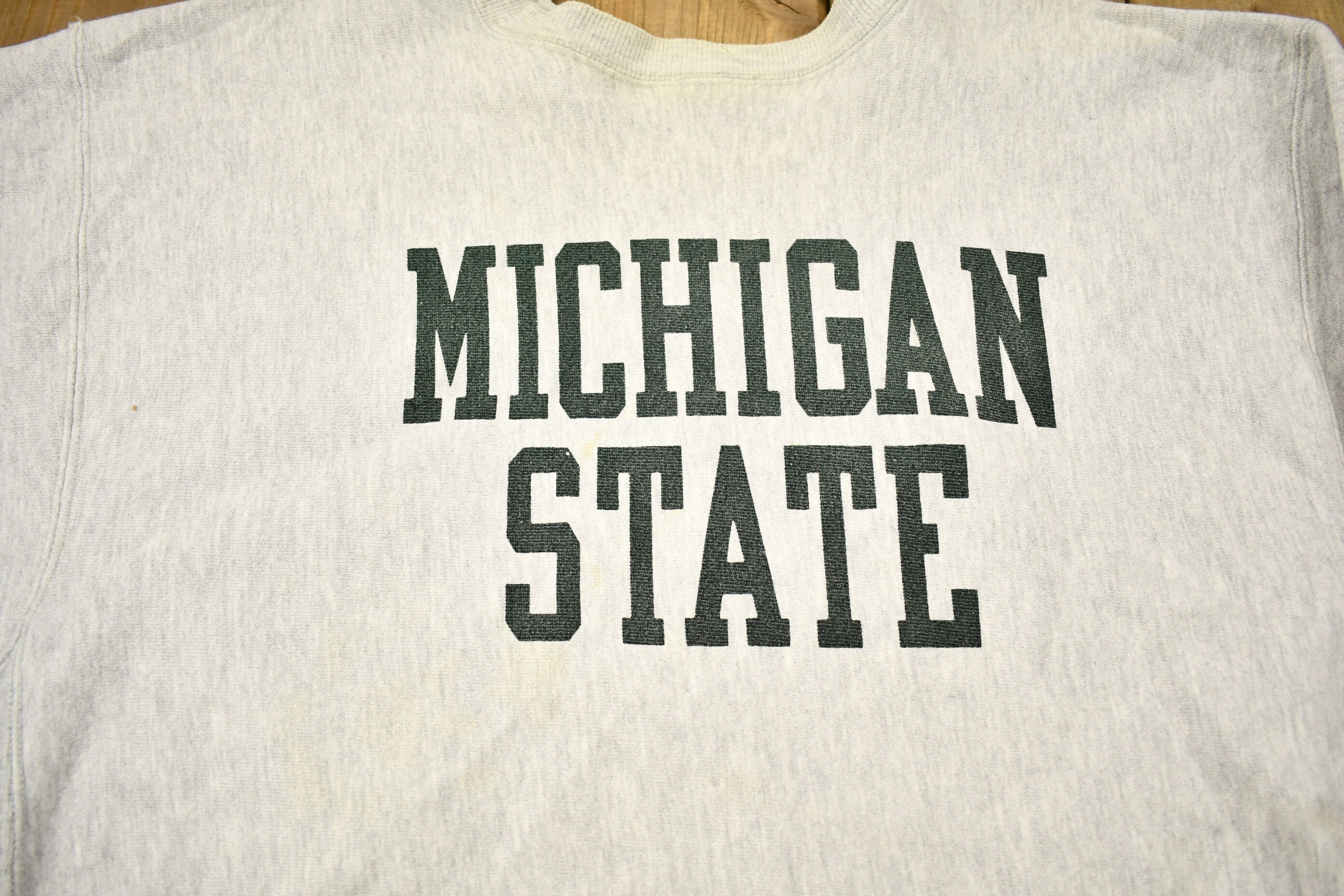 Vintage 1980s Michigan State University Champion Reverse Weave Warmup Crewneck