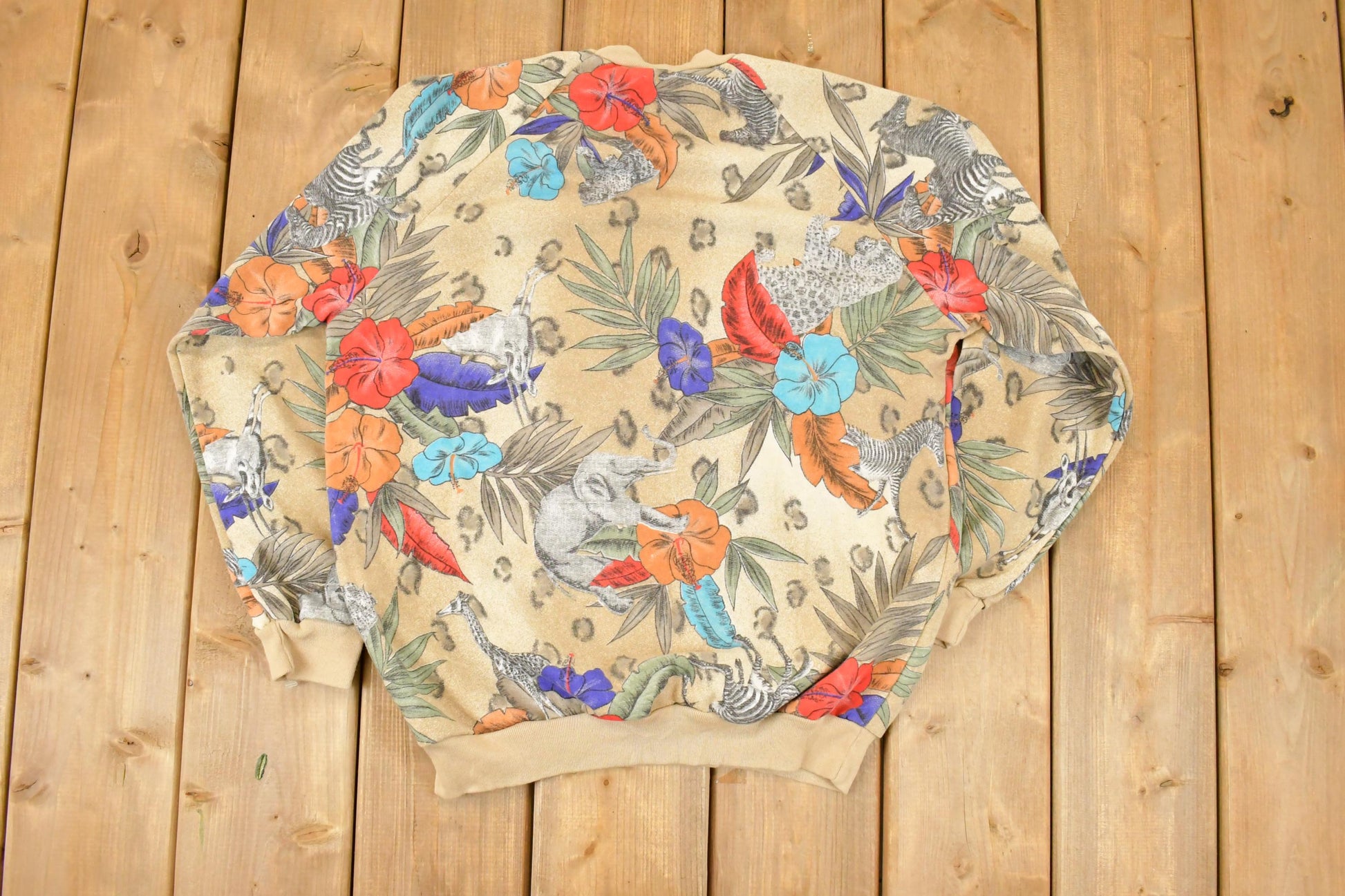 Vintage 1990s Don Albert AOP Floral Graphic Print Crewneck Sweatshirt Women's L / Made In USA / 90's Destination Sweater