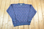 Vintage 1990s Hampton Bay Trading Company Knit Abstract Pattern Crewneck Sweater Mens XL