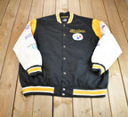 Vintage 2000s NFL Pittsburgh Steelers 6x Super Bowl Champion Embroidered Varsity Jacket Made In USA