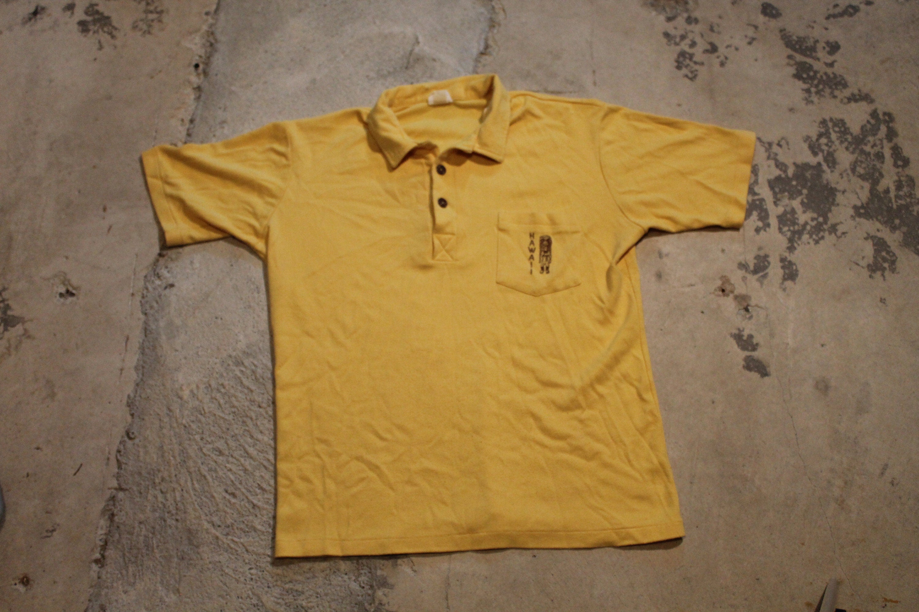 Vintage 1970s Hawaii Embroidered Polo T-Shirt