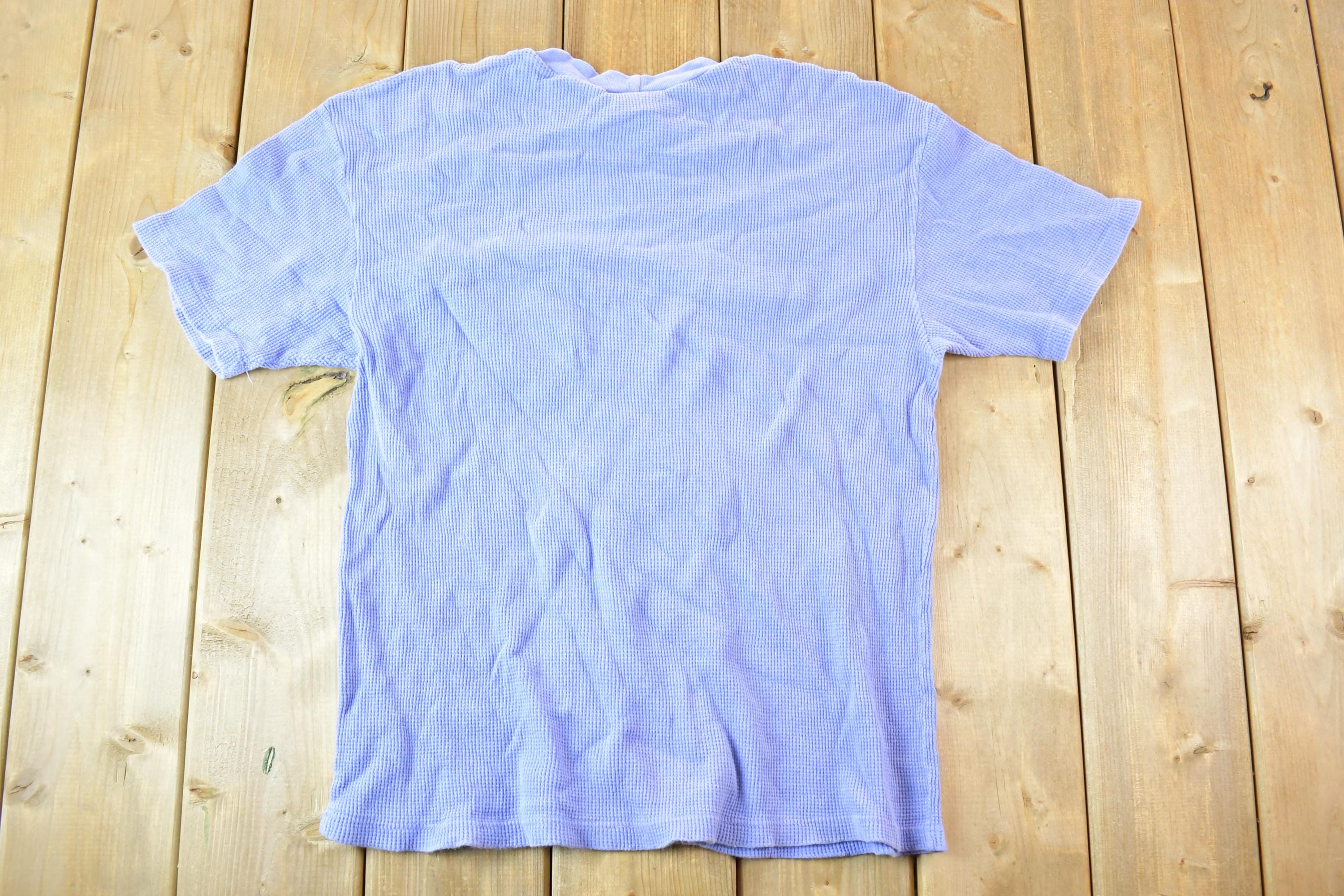 Vintage 1990s Thermal Pocket Blank Souvenir T-Shirt Women's L  Made In USA  Vintage Vacation Tee  Rare Destination Tee  Summer Shirt