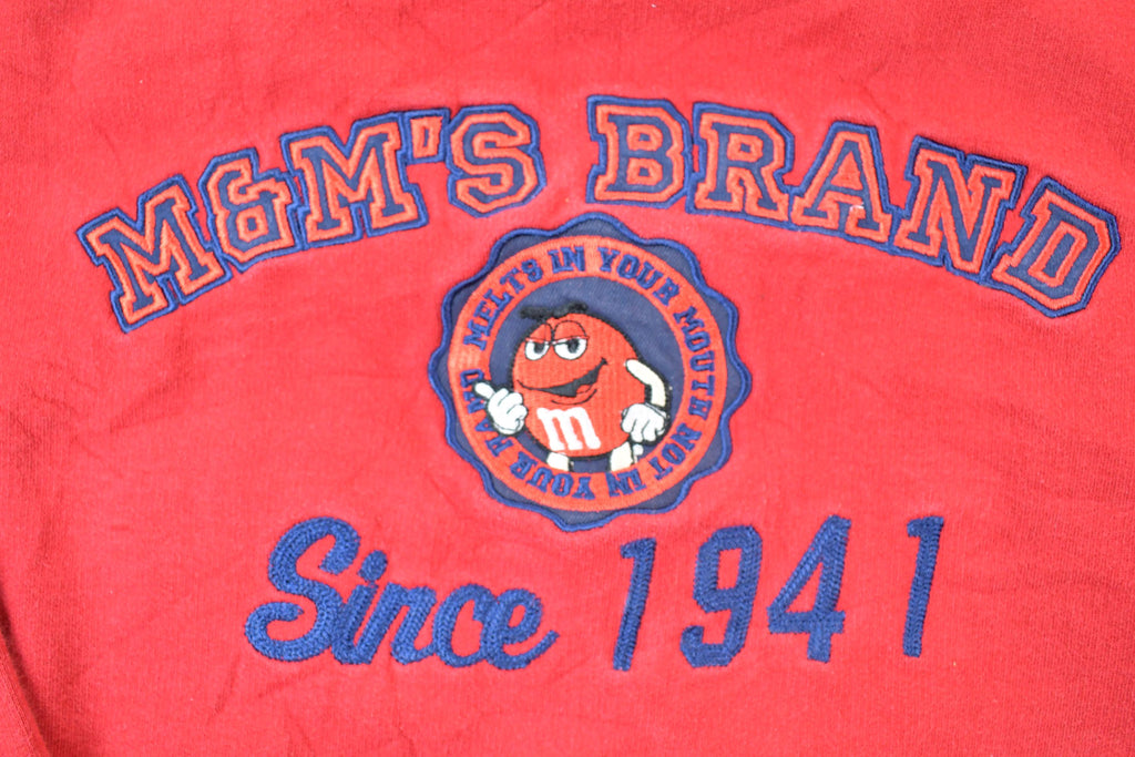 Vintage 1990s M&M Brand Crewneck Sweatshirt / 90s Crewneck / Made In USA / Streetwear / Embroidered Heavy Cotton