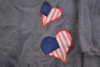 Vintage 1990s Hanes Embroidered USA Hearts Crewneck Sweater Made In USA - XL