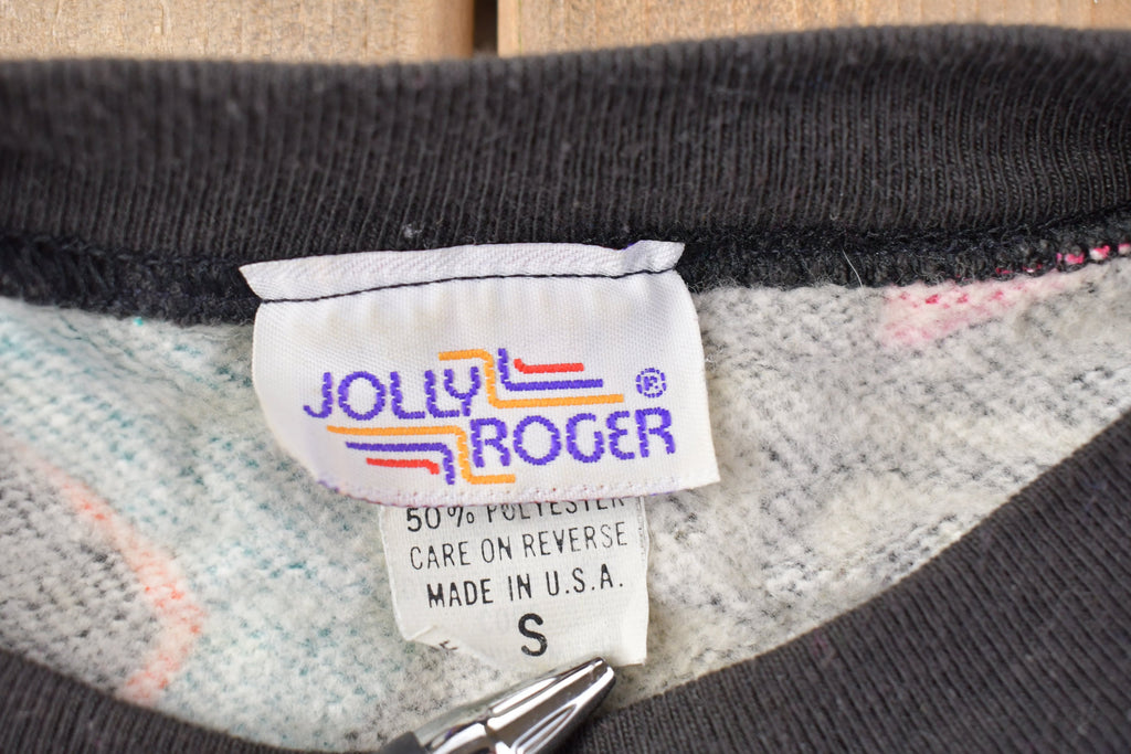 Vintage 1980s Jolly Roger Abstract Pattern Crewneck Sweatshirt