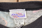 Vintage 1980s Jolly Roger Abstract Pattern Crewneck Sweatshirt