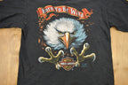 Vintage 1985 Harley Davidson "Born To Be Wild" 3D Emblem Eagle Graphic T-Shirt