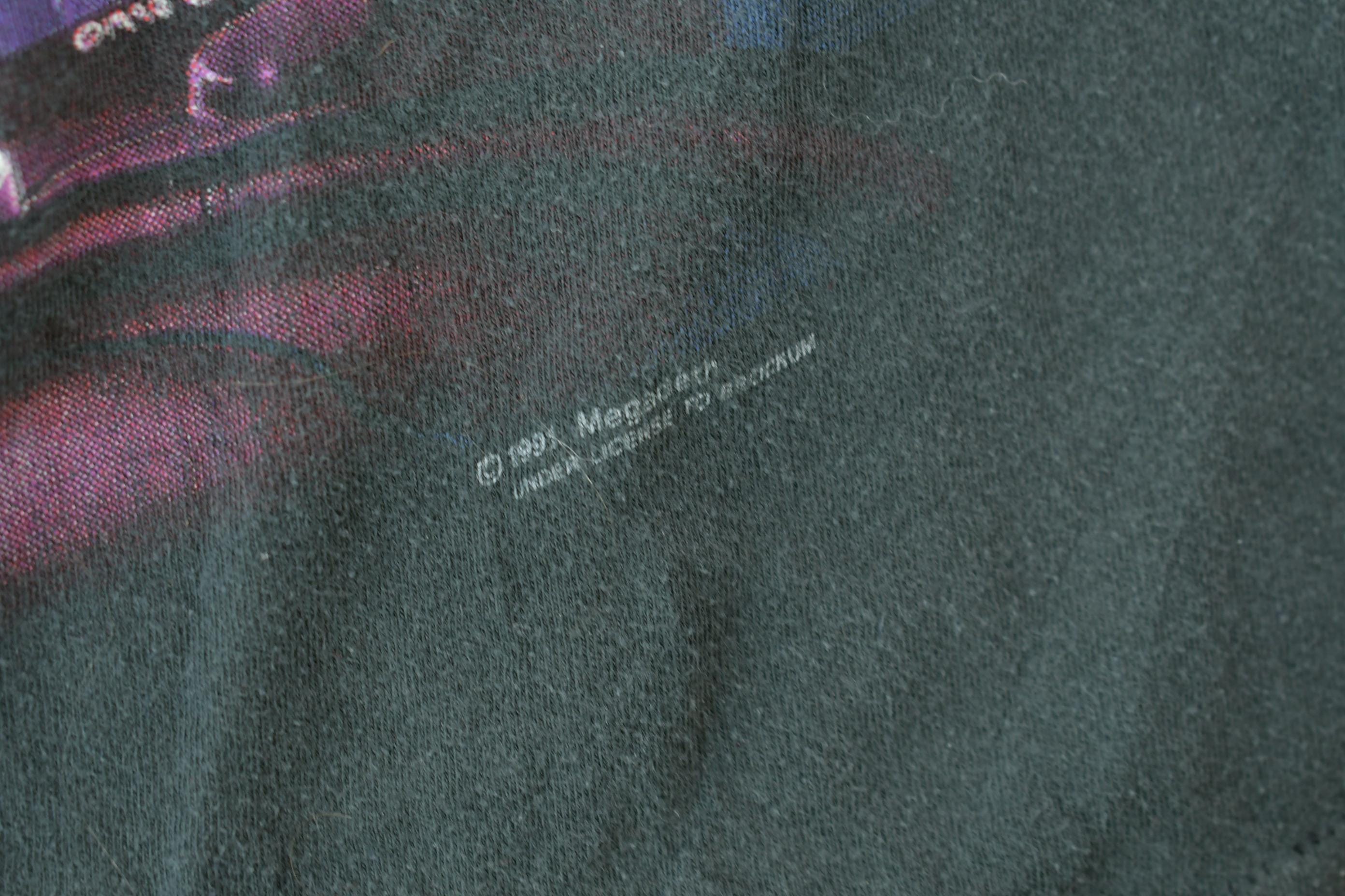 Vintage 1991 Megadeth Global Tour Graphic Band T-Shirt