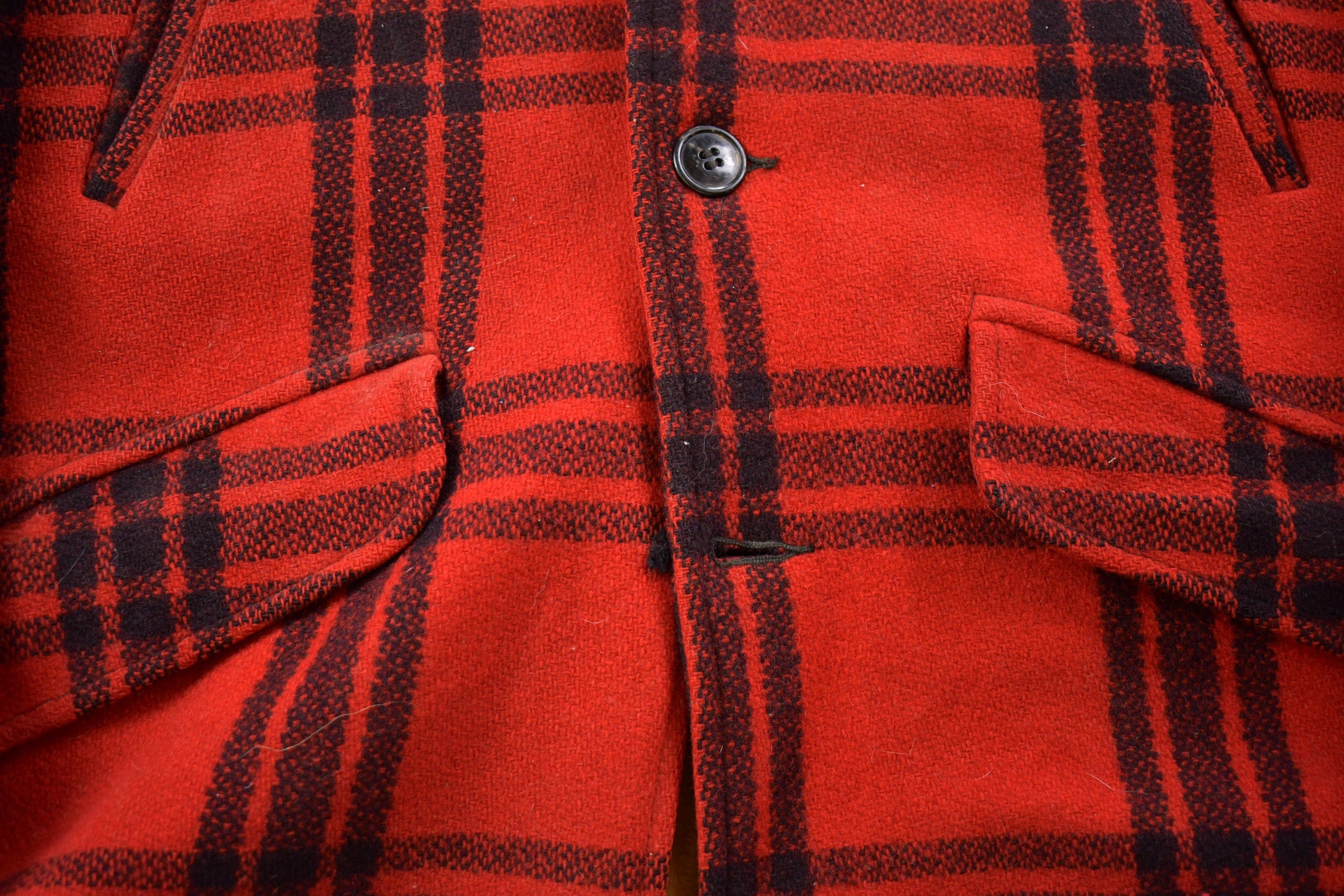 Vintage 1960s Sears 100% Wool Jacket  Wool Jacket  Vintage 90s Jacket  Outdoor  Winter  Buffalo Plaid Chore Coat