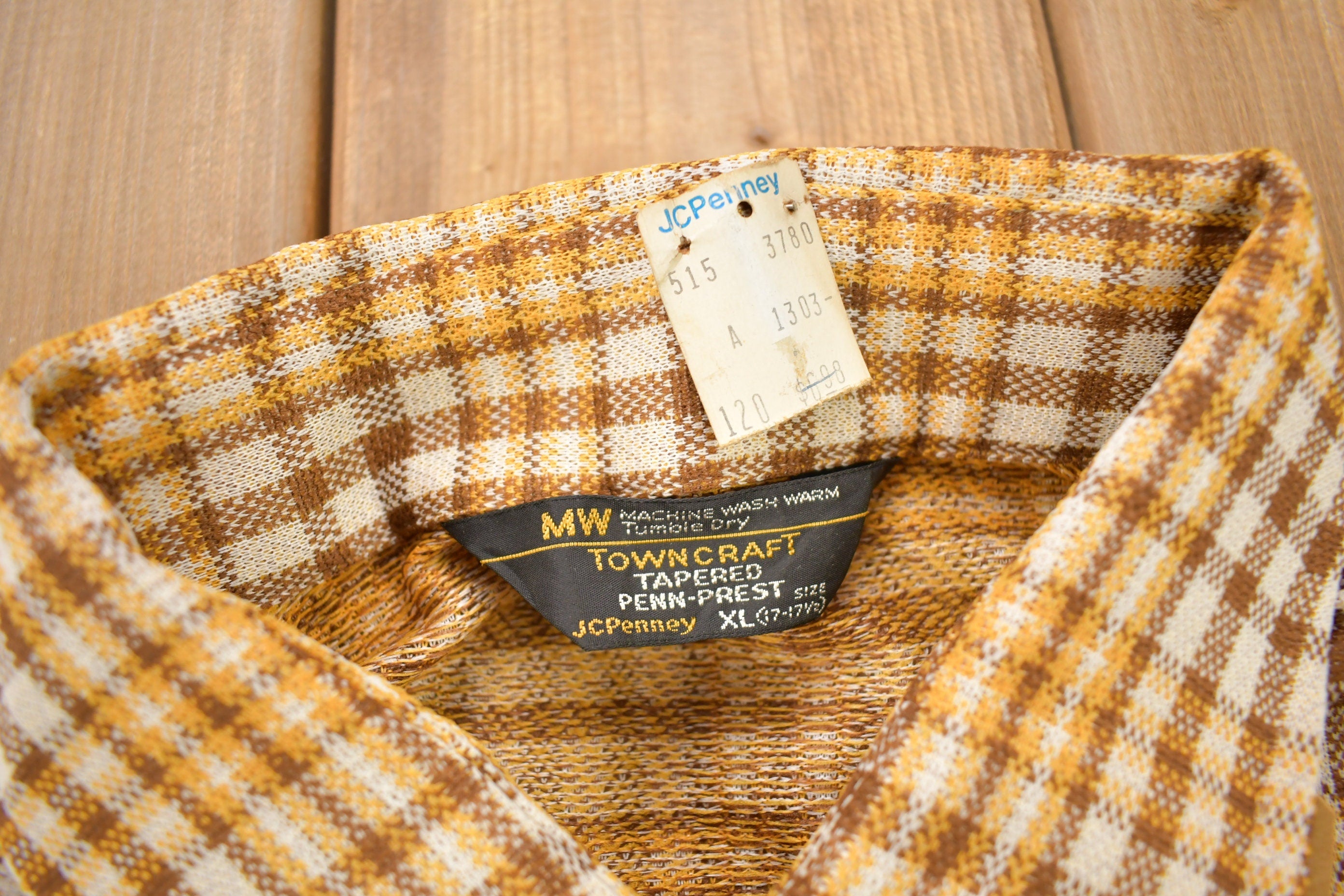 Vintage 1980s Deadstock Town Craft JC Penney Flannel Button Up Shirt