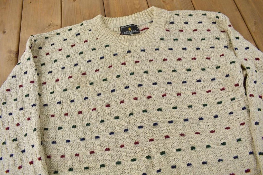 Vintage 1990s Barclay Knit Crewneck Sweater Made In USA