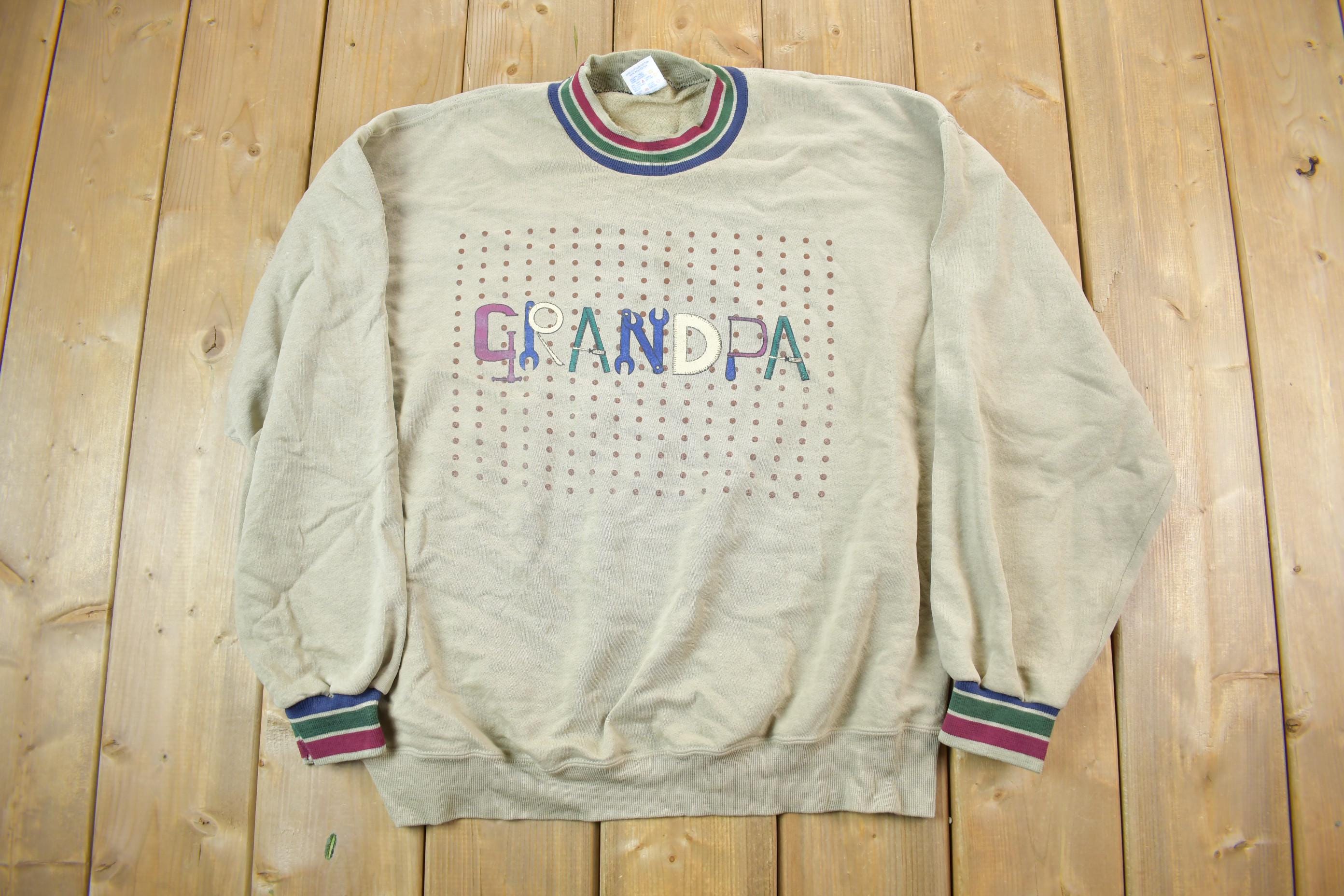 Vintage 1990s Cute Grandpa Crewneck Sweater