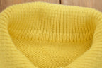 Vintage 1990s Knitted Striped Big Button Sweater / Vintage 90s Yellow Crewneck / Pattern Sweater / Outdoor / Pullover Sweatshirt