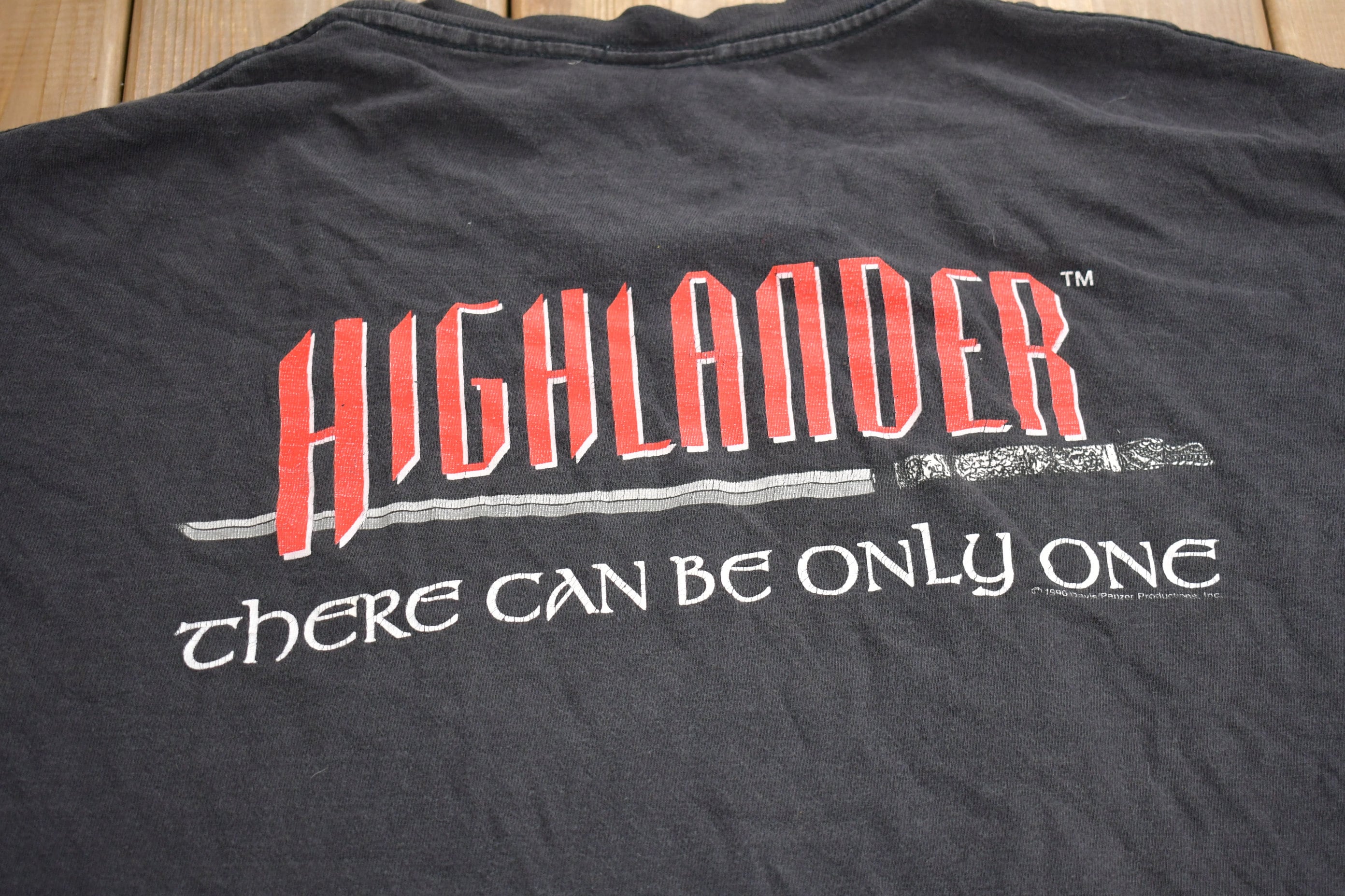 Vintage 1996 Highlander Movie Promo Graphic T-shirt