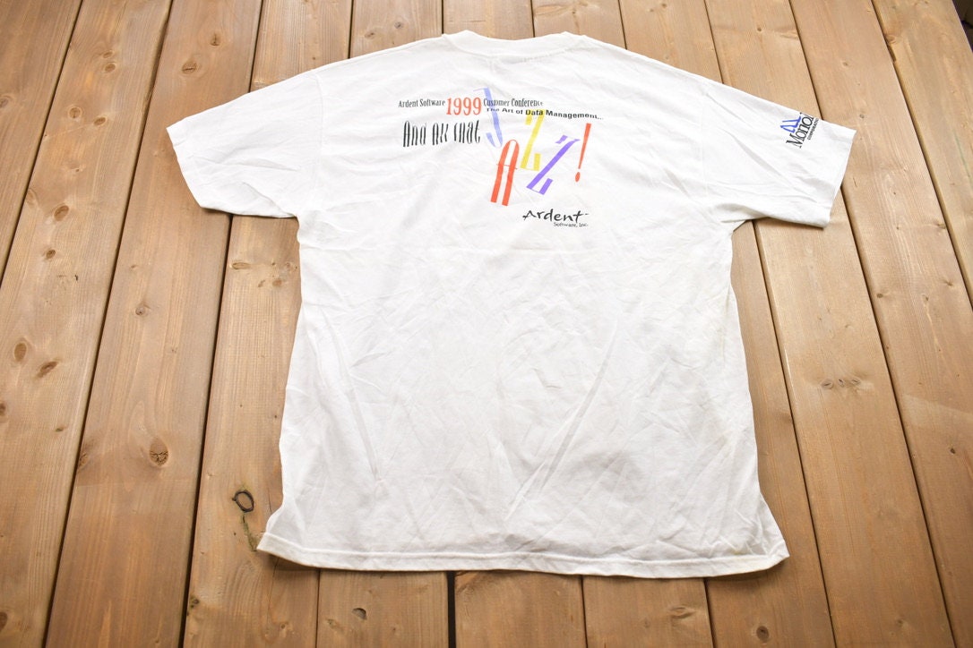 Vintage 1999 Ardent Software Inc. Abstract Graphic T-Shirt