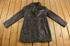 Vintage 1990s Winlit New York Leather Trench Coat