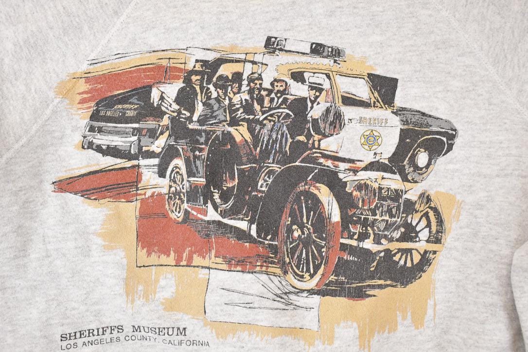 Vintage 1990s Sheriff's Museum Los Angeles California Graphic Print Crewneck Sweatshirt Men's M