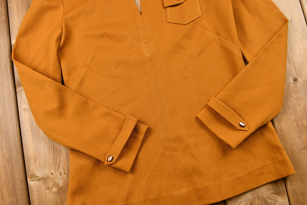 Vintage 1970s Long Sleeve Tunic Blouse