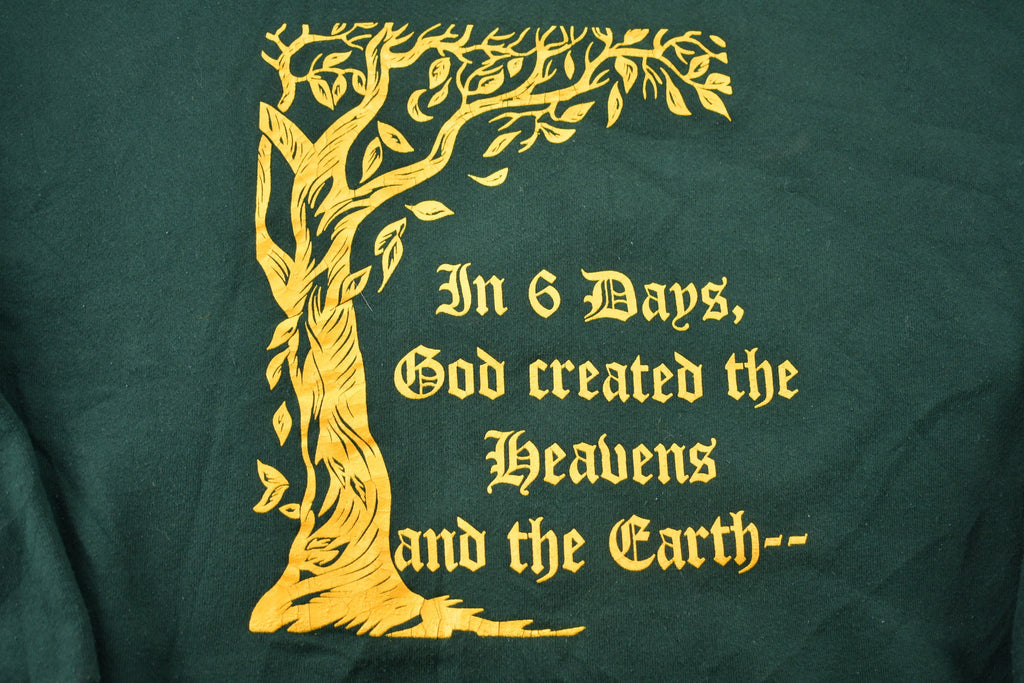 Vintage 1990s Green Bay Packers In 6 Days God Created the Heavens and the Earth Crewneck Sweatshirt
