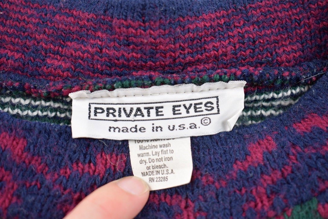 Vintage 1990s Private Eyes Knitted Crewneck Sweater