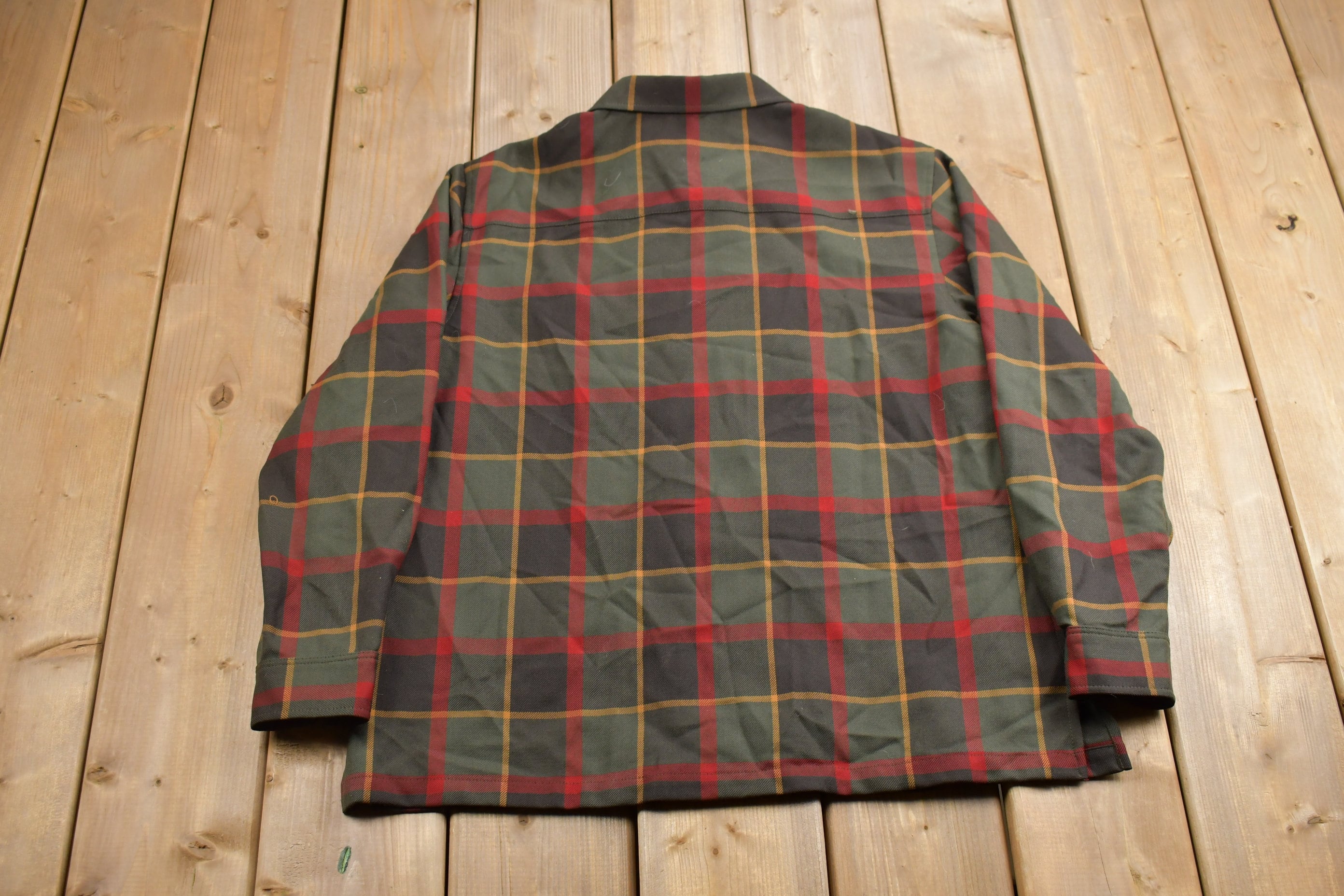 Vintage 1990s Pendleton Plaid Zip Up Rider Shirt