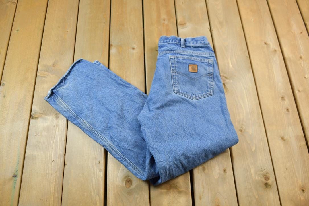 Vintage 1990s Carhartt Denim Fleece Lined Jeans Size 43 x 31