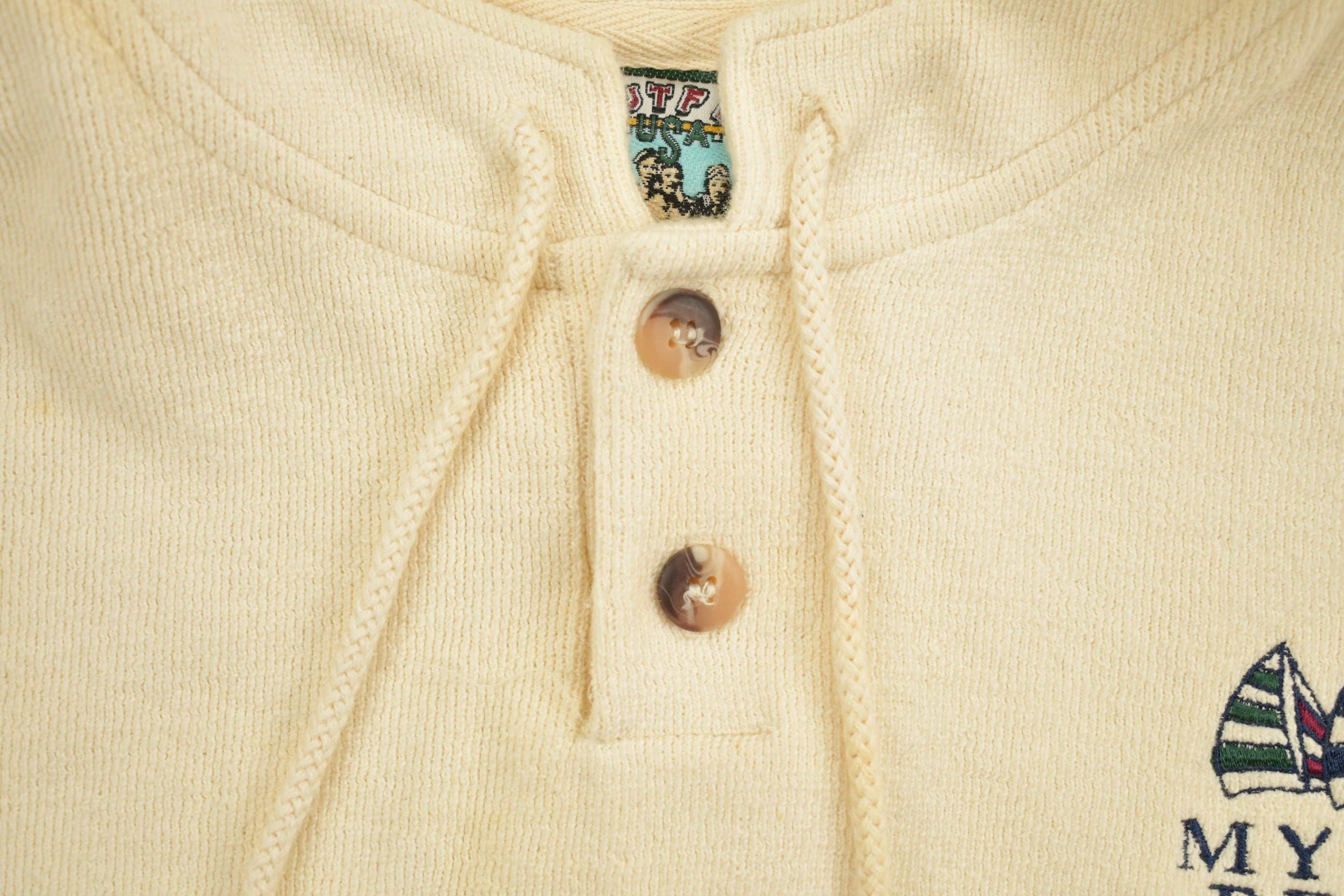 Vintage 1990s Outfit USA Quarter Button Sweatshirt