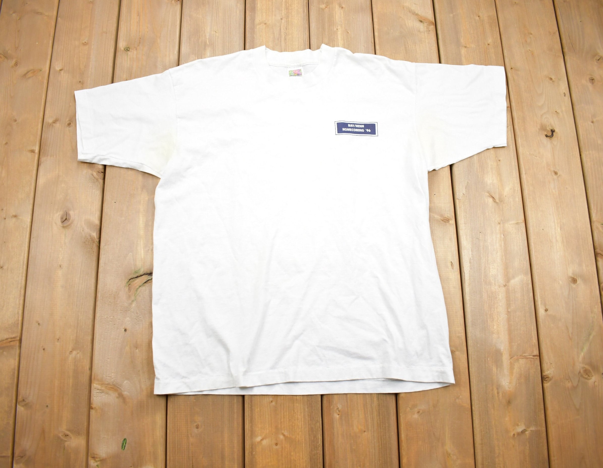 Vintage 1990s Fruit of The Loom Bay Henn Homecoming Collegiate T-Shirt