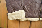 Vintage 1980s Alaska Brussels Leather Sherpa Lined Jacket