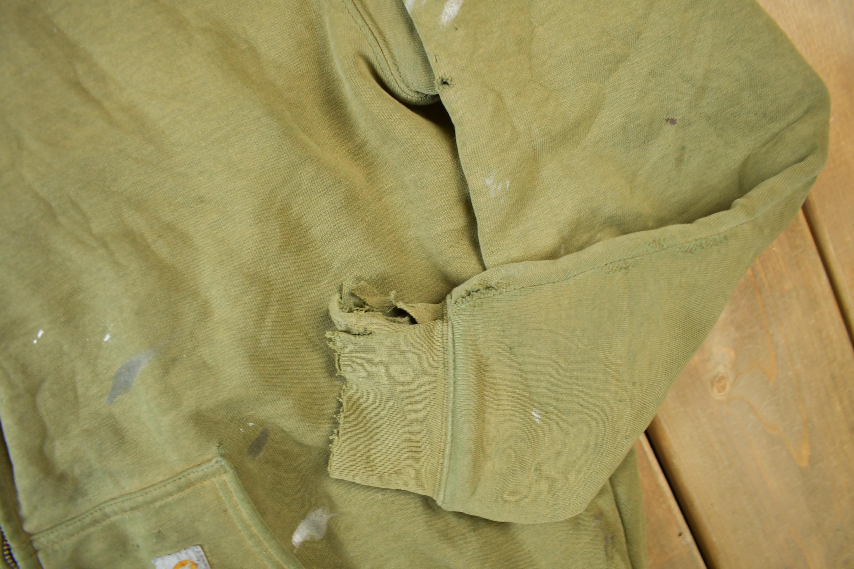Vintage 90s Carhartt Thermal Lined Zip Up Hoodie Size XL