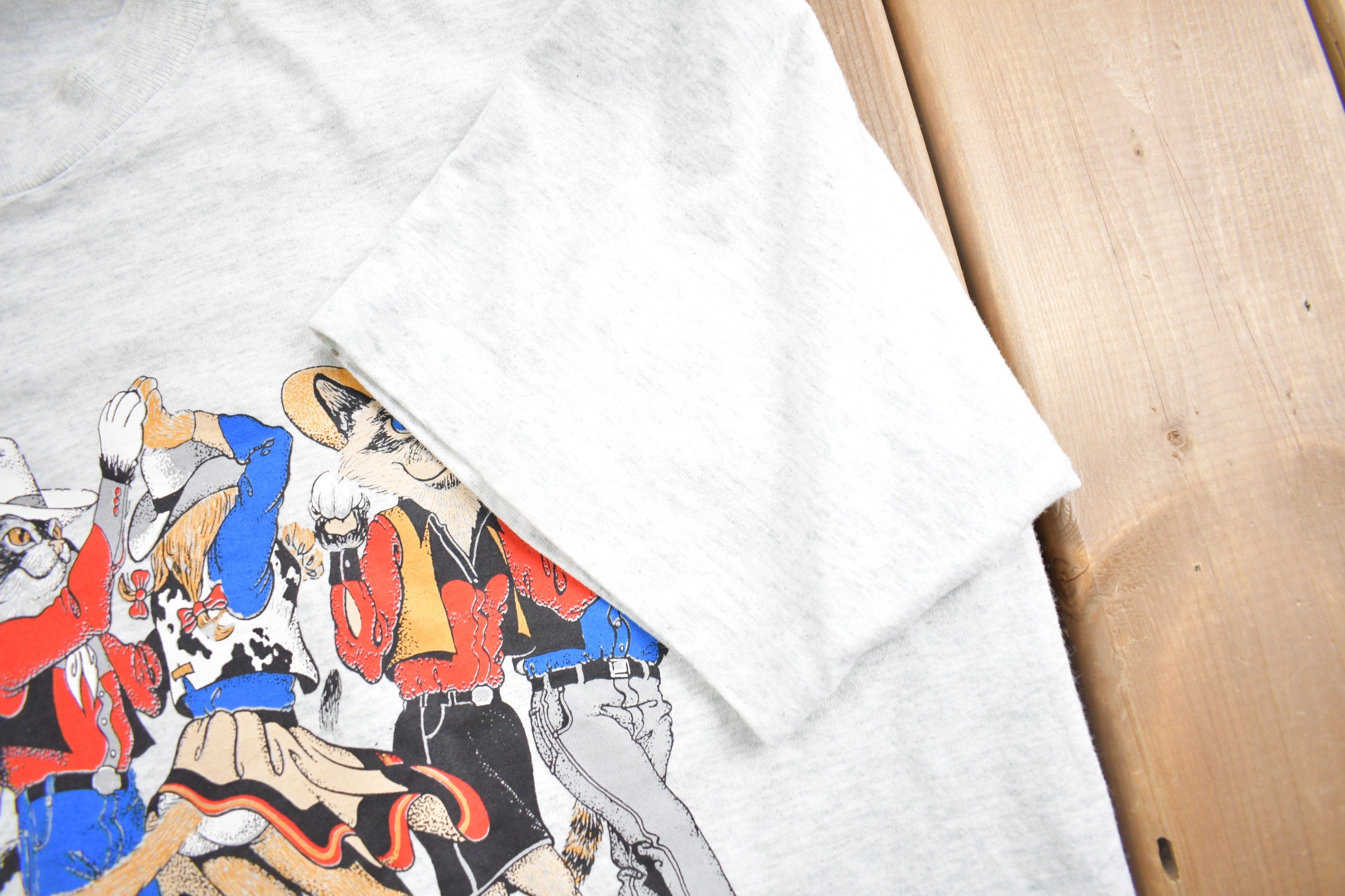 Vintage 1990s Ft Myers Beach Cat Graphic Souvenir T Shirt
