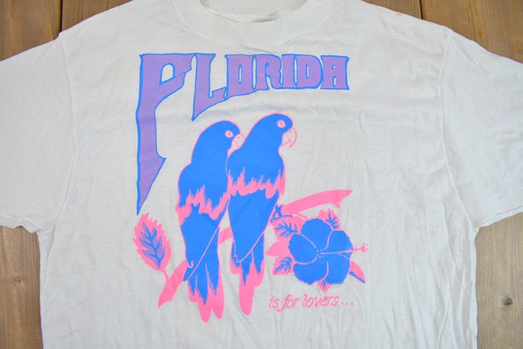 Vintage 1980s Florida Is For Lovers Graphic Souvenir T Shirt