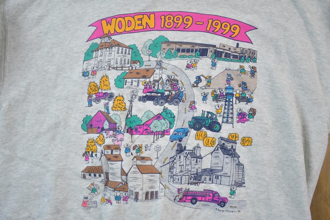 Vintage 1990s Barb Mccain Woden Double Collar Crewneck Sweatshirt