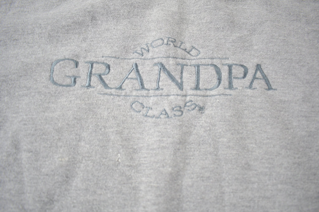 Vintage 1990s World Class Grandpa Embroidered Crewneck Sweatshirt Made In USA