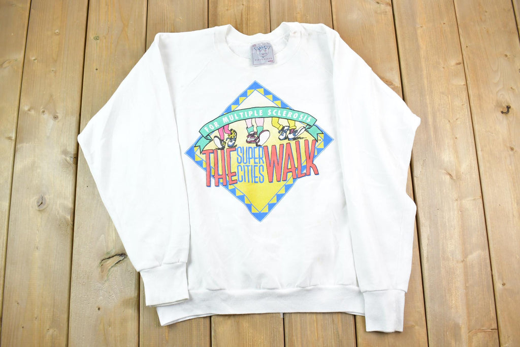 Vintage 1990s The Super Cities Walk for MS Crewneck Sweatshirt  90s Crewneck  Souvenir Sweater  Streetwear  Travel And Vacation