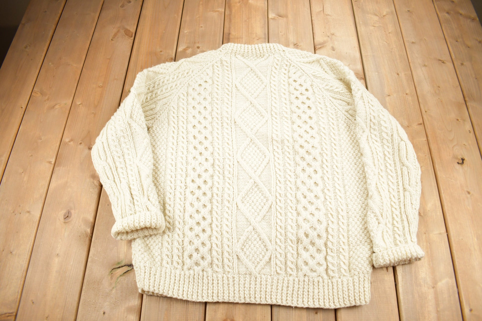 Vintage 1980s 3D Cable Knit Sweater