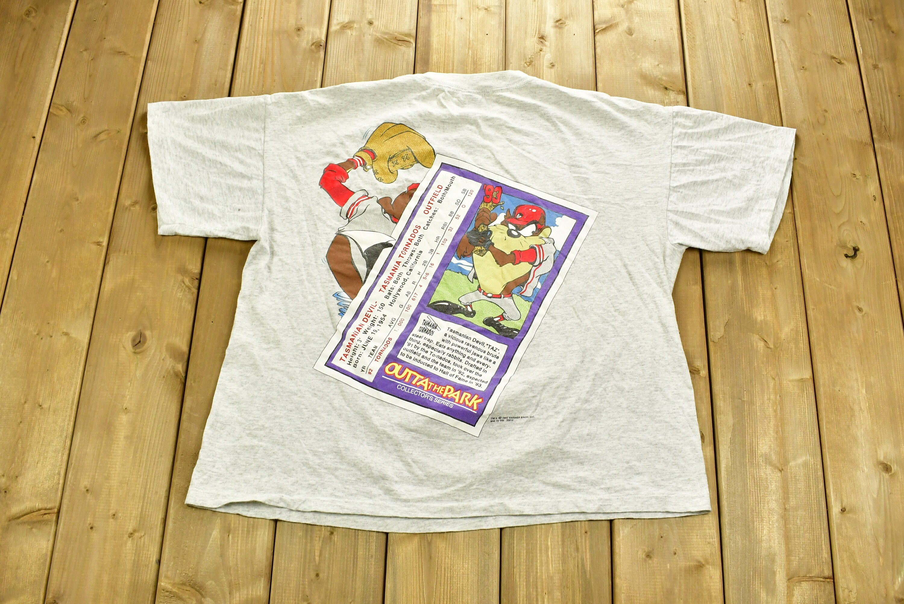 Vintage 1993 Tasmanian Devil Baseball Cartoon T-Shirt
