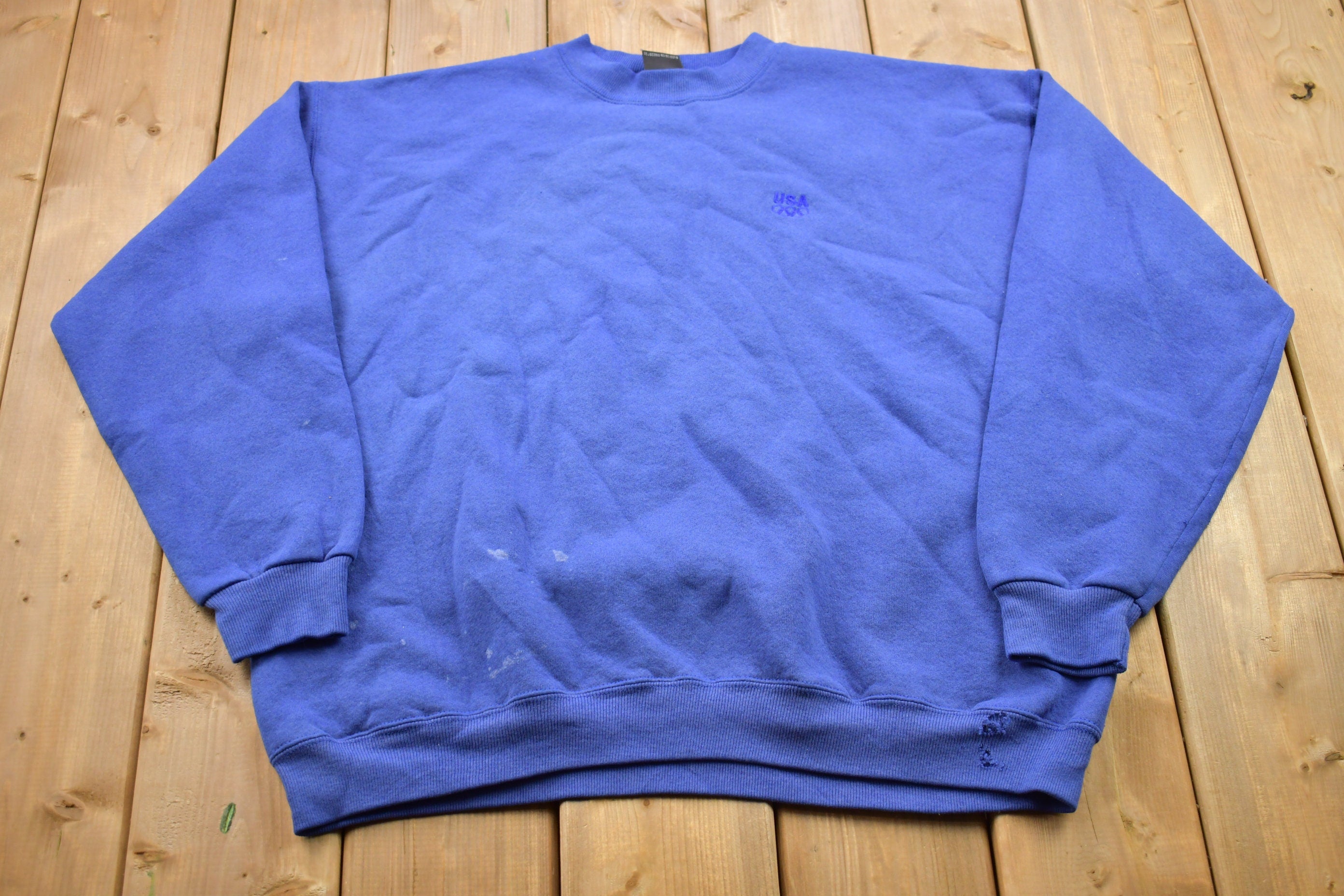 Vintage 1990s Blue USA Olympic Crewneck Sweatshirt